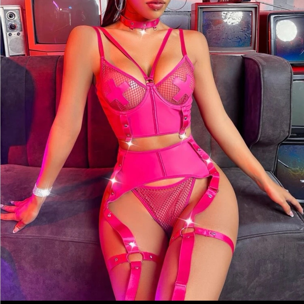 Brand new: pink rave lingerie. 💖 Never worn!